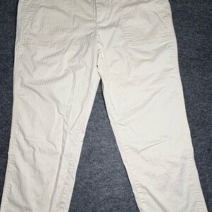 GAP Woman’s Light Tan Capri High Rise Straight Cream Khaki Pants Size 14 Petite